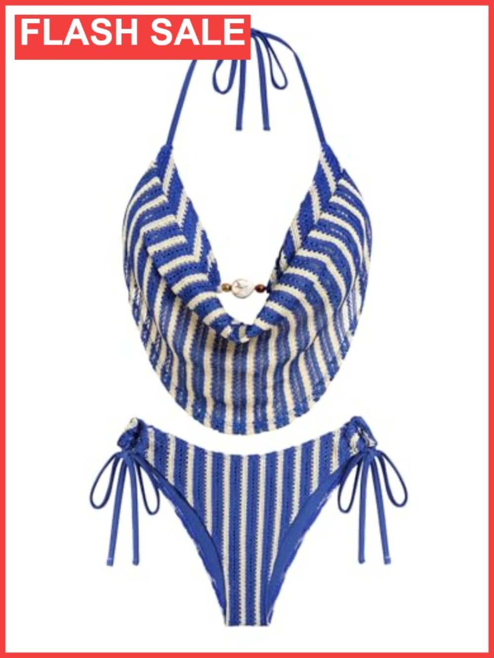 Halter Cowl Neck Ruching Two Piece Bikini Set Swim Swimsuit